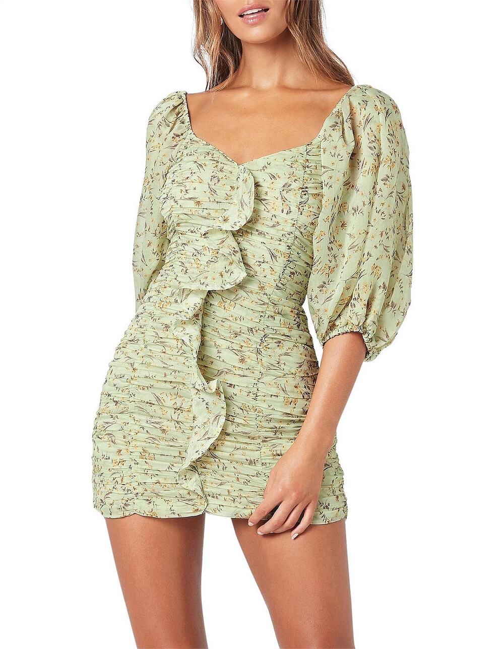 MINKPINK Olla Mini Dress in Multi Floral Green Revolve Size: 
Medium NWOT